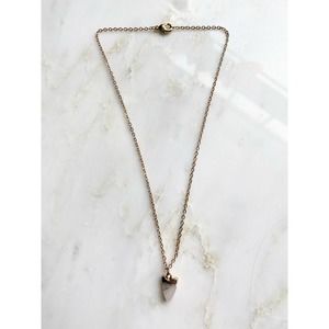 Small gold pink stone necklace